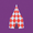 A minimalist illustration of a circus-style tent