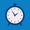 Minimalist illustration of a navy blue analog alarm clock